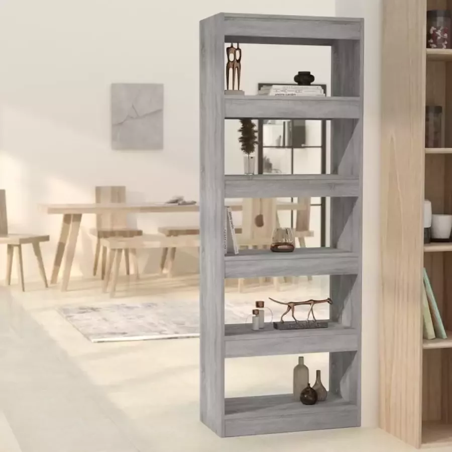 VidaXL Boekenkast Room divider Sonoma 60x30x166 cm spaanplaat grijs