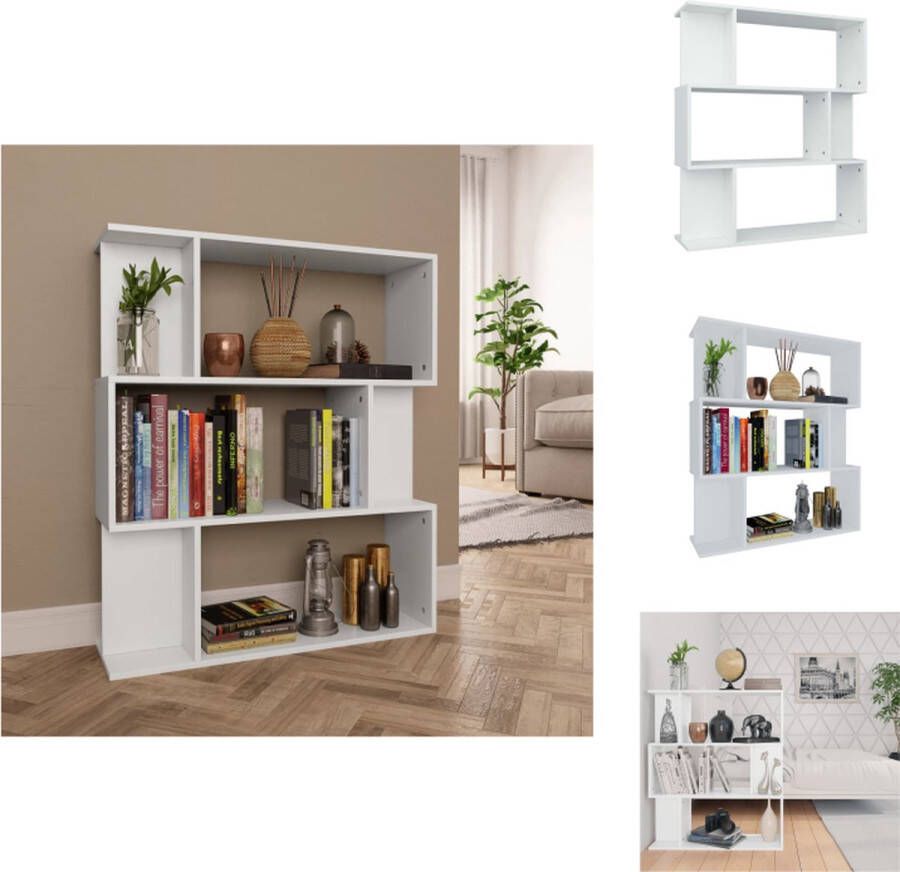 VidaXL Prolenta Premium Boekenkast|kamerscherm 80x24x96 cm bewerkt hout wit - Foto 3