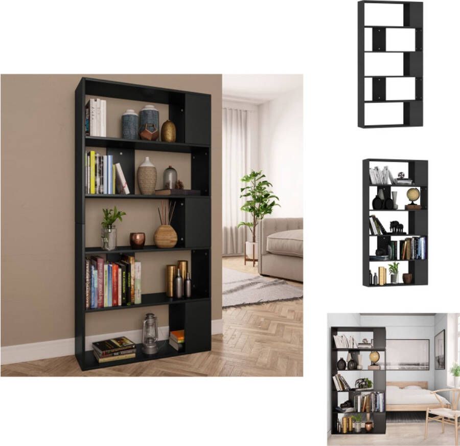 VidaXL Boekenkast Boekenkasten Boekenschap Boekenschappen Boekenkast kamerscherm 80x24x159 cm bewerkt hout zwart