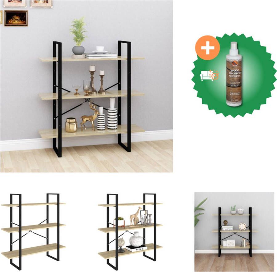 VidaXL Boekenkast Sonoma Eiken 100 x 30 x 105 cm Montage vereist Kast Inclusief Houtreiniger en verfrisser