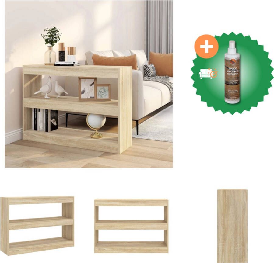 VidaXL Boekenkast kamerscherm 100x30x72 cm sonoma eikenkleurig Kast Inclusief Houtreiniger en verfrisser