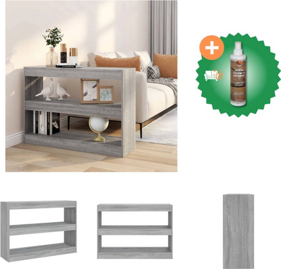 VidaXL Boekenkast kamerscherm 100x30x72 cm grijs sonoma eikenkleurig Kast Inclusief Houtreiniger en verfrisser