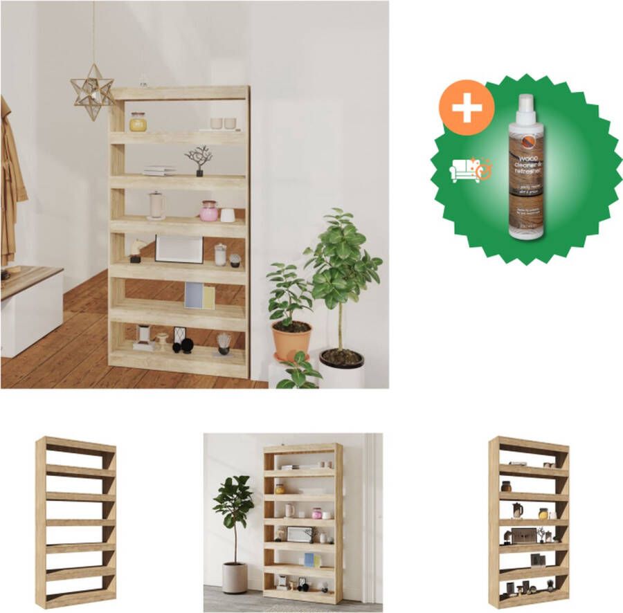 VidaXL Boekenkast kamerscherm 100x30x198 cm bewerkt hout sonoma eiken Kast Inclusief Houtreiniger en verfrisser