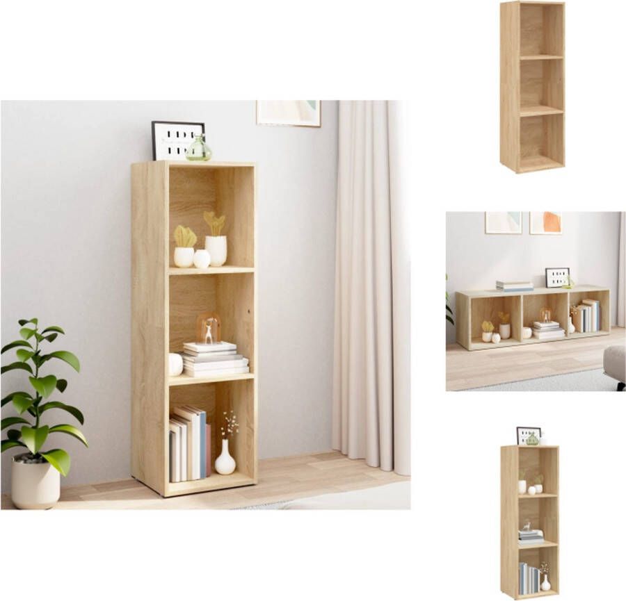 VidaXL Boekenkast Boekenkasten Boekenschap Boekenschappen Boekenkast tv-meubel 36x30x114cm bewerkt hout sonoma eikenkleur