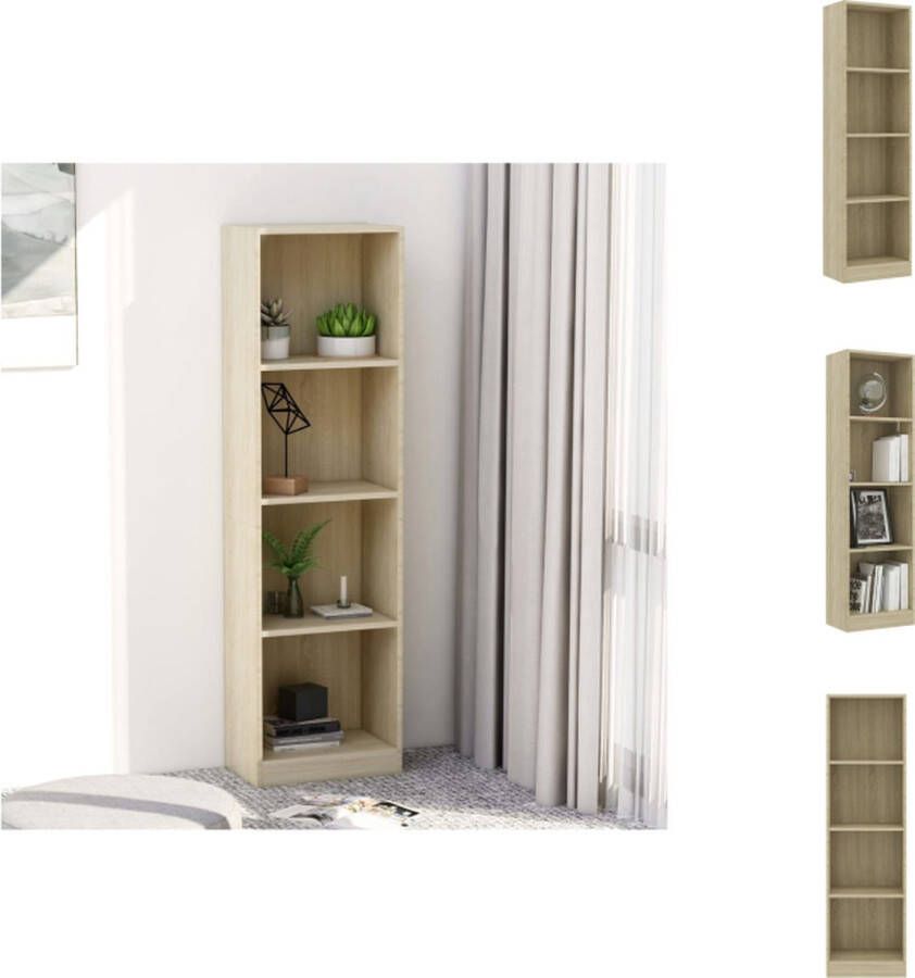 VidaXL Boekenkast Sonoma Eiken 40 x 24 x 142 cm 4 schappen Kast