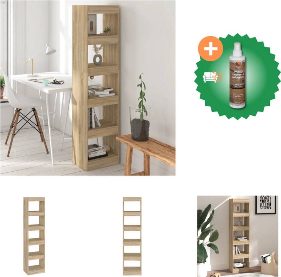 VidaXL Boekenkast kamerscherm 40x30x166 cm sonoma eikenkleurig Kast Inclusief Houtreiniger en verfrisser