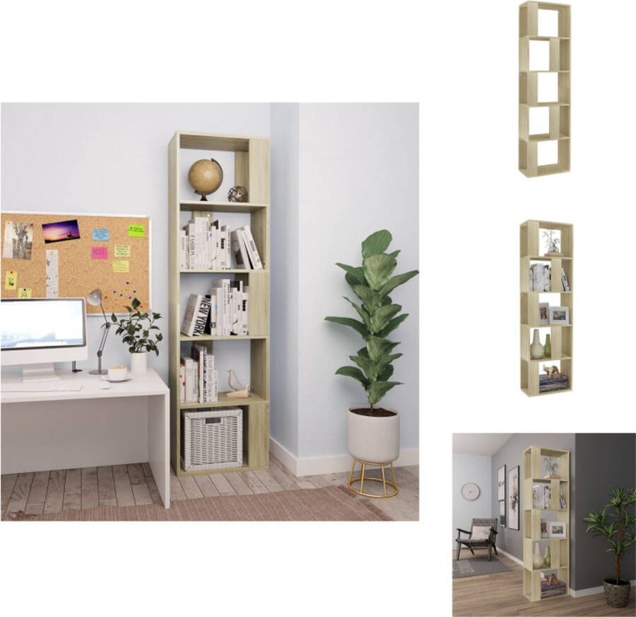 VidaXL Boekenkast Sonoma Eiken 45 x 24 x 159 cm 5 Vakken Kast