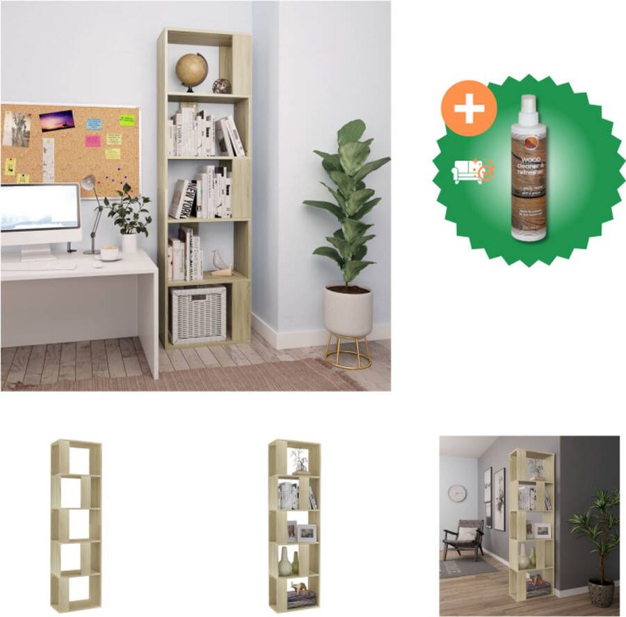 VidaXL Boekenkast kamerscherm 45x24x159 cm bewerkt hout sonoma eiken Kast Inclusief Houtreiniger en verfrisser