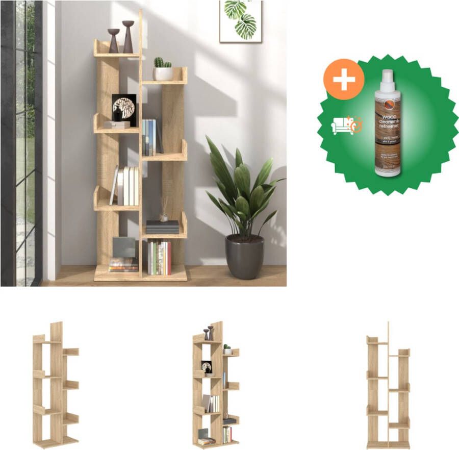 VidaXL Boekenkast Sonoma eiken 48 x 25.5 x 140 cm Stevig en compact Kast Inclusief Houtreiniger en verfrisser