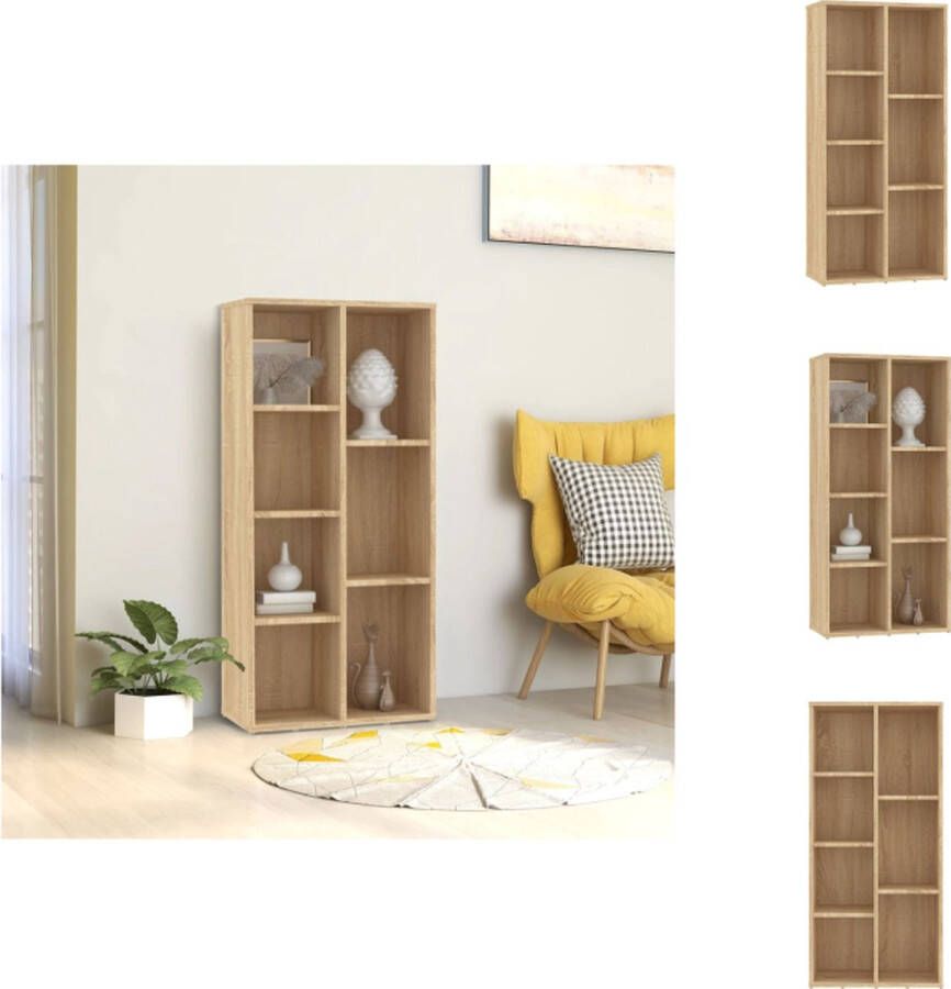 vidaXL Boekenkast Sonoma Eiken 50 x 25 x 106 cm Met 7 schappen Kast