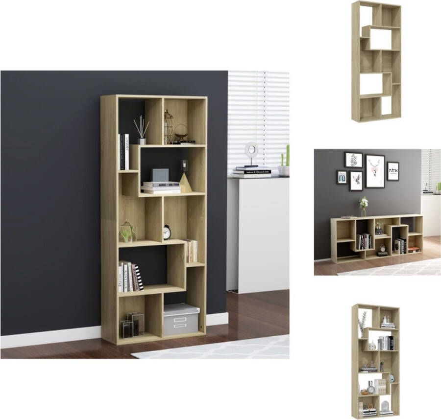 VidaXL Boekenkast Boekenkasten Kast Kasten Boekenkast 67x24x161 cm bewerkt hout sonoma eikenkleurig - Foto 2