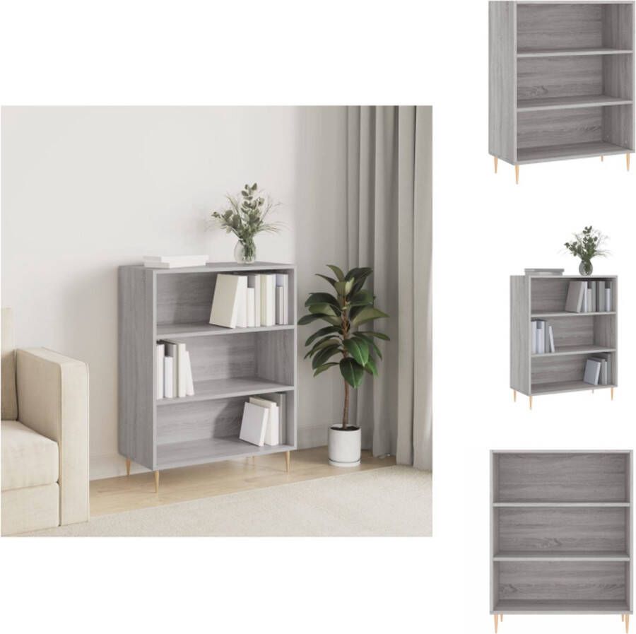 VidaXL Boekenkast Boekenkasten Boeken Plank Schappenkast Boekenkast 69 5x32 5x90 cm bewerkt hout grijs sonoma eikenkleur - Foto 3