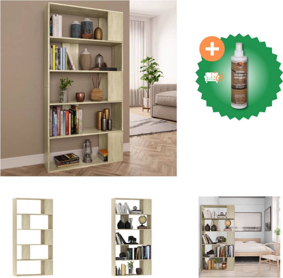 VidaXL Boekenkast kamerscherm 80x24x159 cm bewerkt hout sonoma eiken Kast Inclusief Houtreiniger en verfrisser