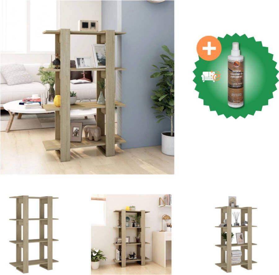 VidaXL Boekenkast kamerscherm 80x30x123-5 cm sonoma eikenkleurig Kast Inclusief Houtreiniger en verfrisser
