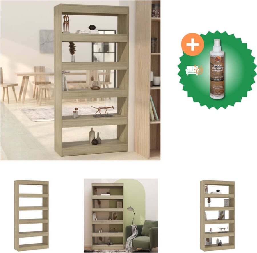 VidaXL Boekenkast Sonoma Eiken 80 x 30 x 166 cm Stabiel en veelzijdig Kast Inclusief Houtreiniger en verfrisser