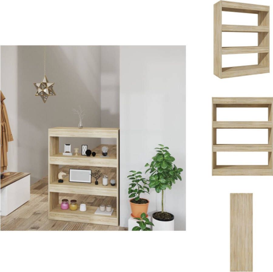 VidaXL Boekenkast Sonoma Eiken 80x30x103 cm Houten stabiel en veelzijdig Kast