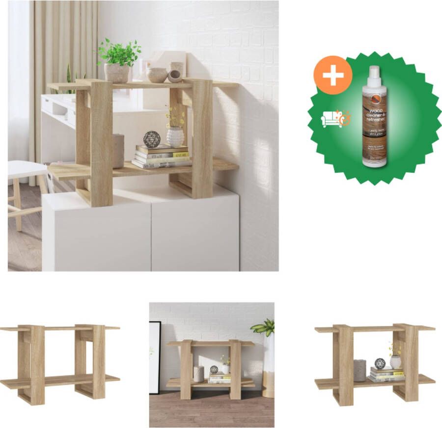 VidaXL Boekenkast kamerscherm 80x30x51 cm sonoma eikenkleurig Kast Inclusief Houtreiniger en verfrisser