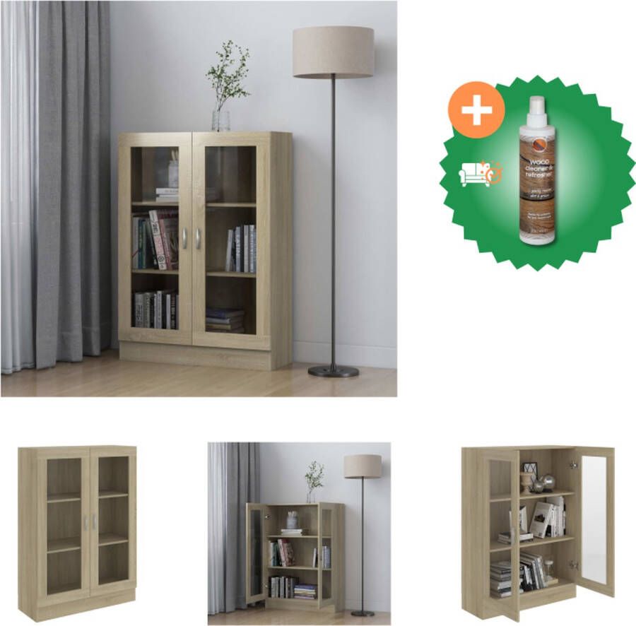 VidaXL Boekenkast Sonoma Eiken 82.5 x 30.5 x 115 cm Kast Inclusief Houtreiniger en verfrisser