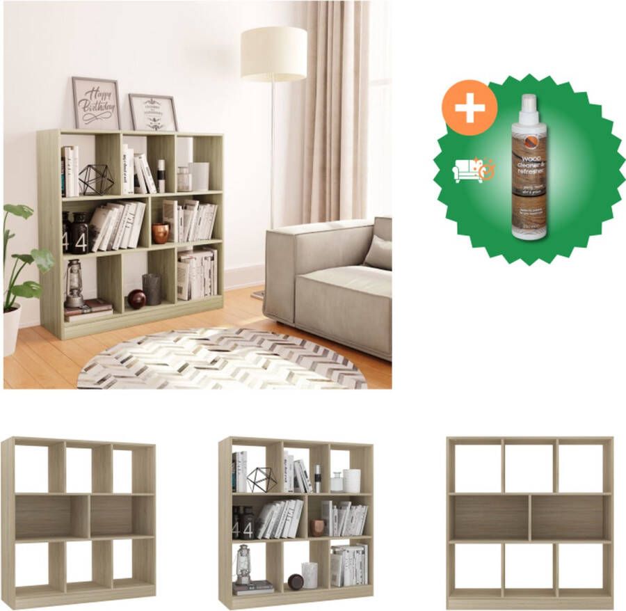 VidaXL Boekenkast 97-5x29-5x100 cm bewerkt hout sonoma eikenkleurig Kast Inclusief Houtreiniger en verfrisser