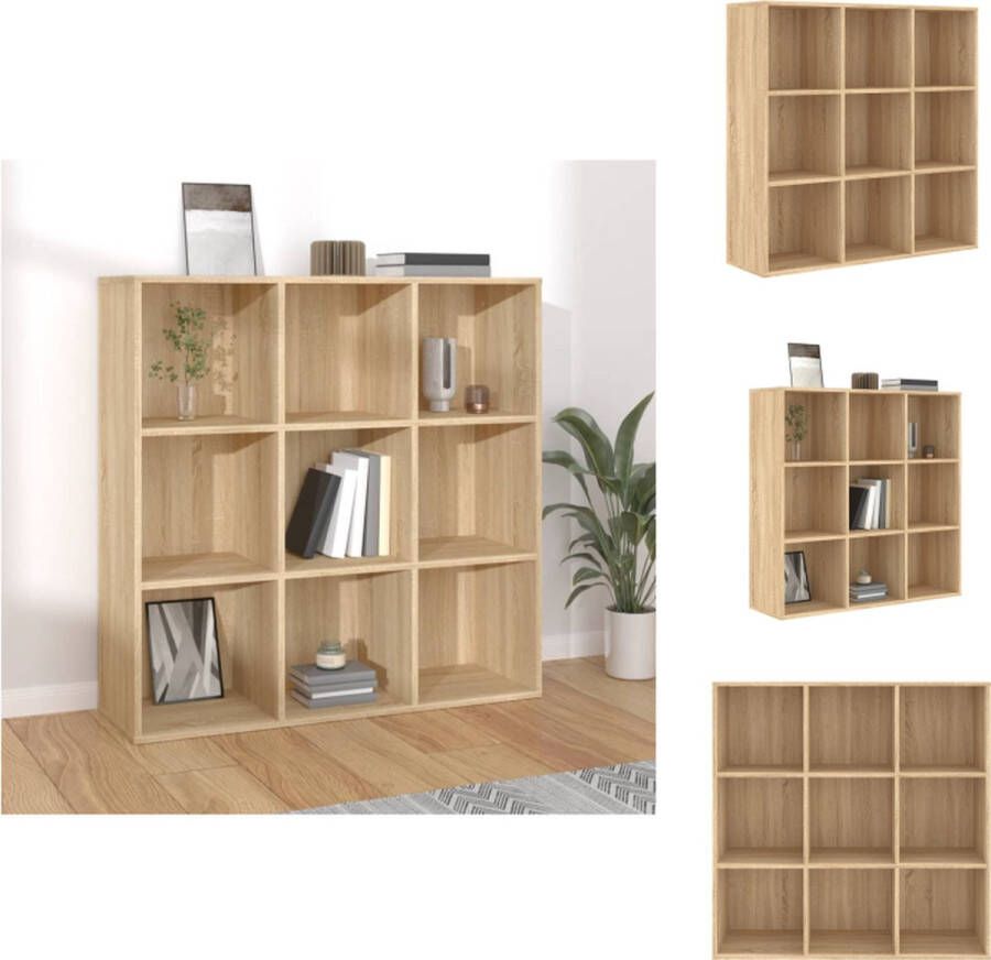 VidaXL Boekenkast Sonoma Eiken 98 x 30 x 98 cm 9 vakken Kast