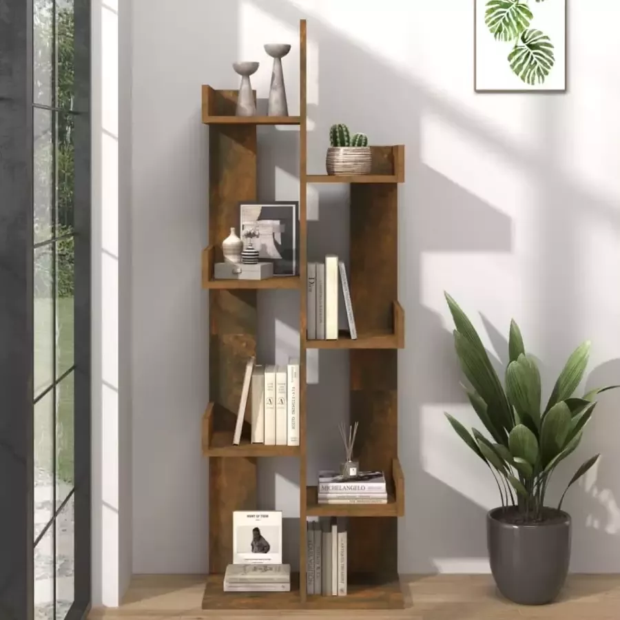 vidaXL Boekenkast spaanplaat 48x25 5x140 cm kleur smoked eiken