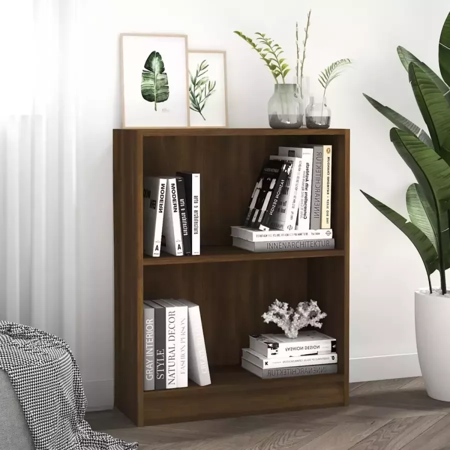 VidaXL Boekenkast spaanplaat 60x24x74 5 cm kleur bruin eiken