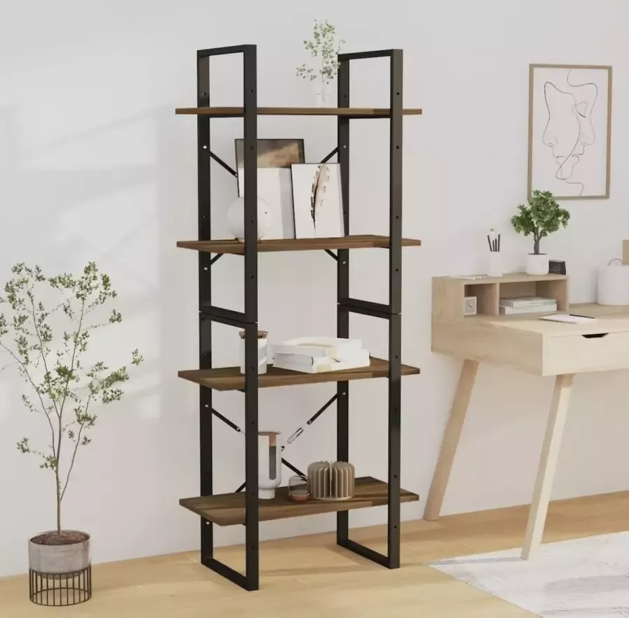 VidaXL Boekenkast spaanplaat 60x30x140 cm kleur bruin eiken