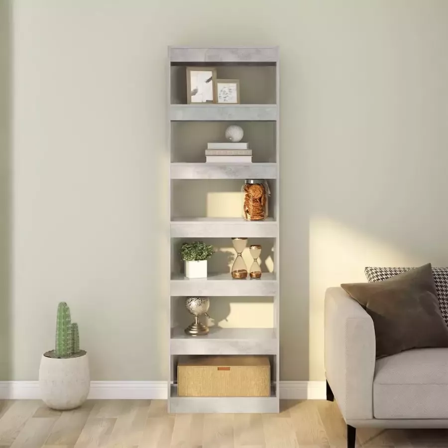 vidaXL Boekenkast spaanplaat 60x30x198 cm betongrijs