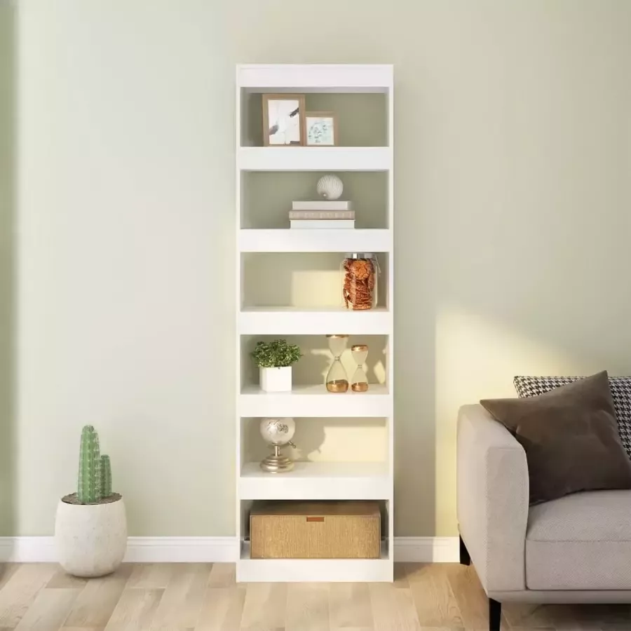 VidaXL Boekenkast spaanplaat 60x30x198 cm hoogglans wit