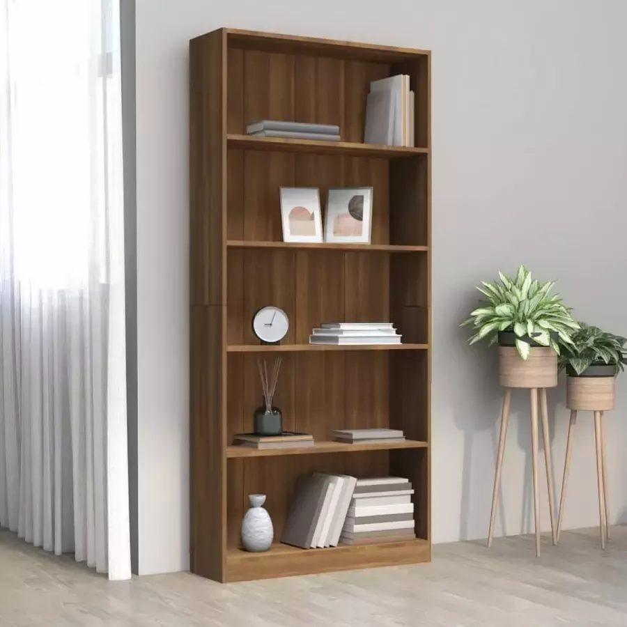 VidaXL Boekenkast spaanplaat 80x24x175 cm kleur bruin eiken