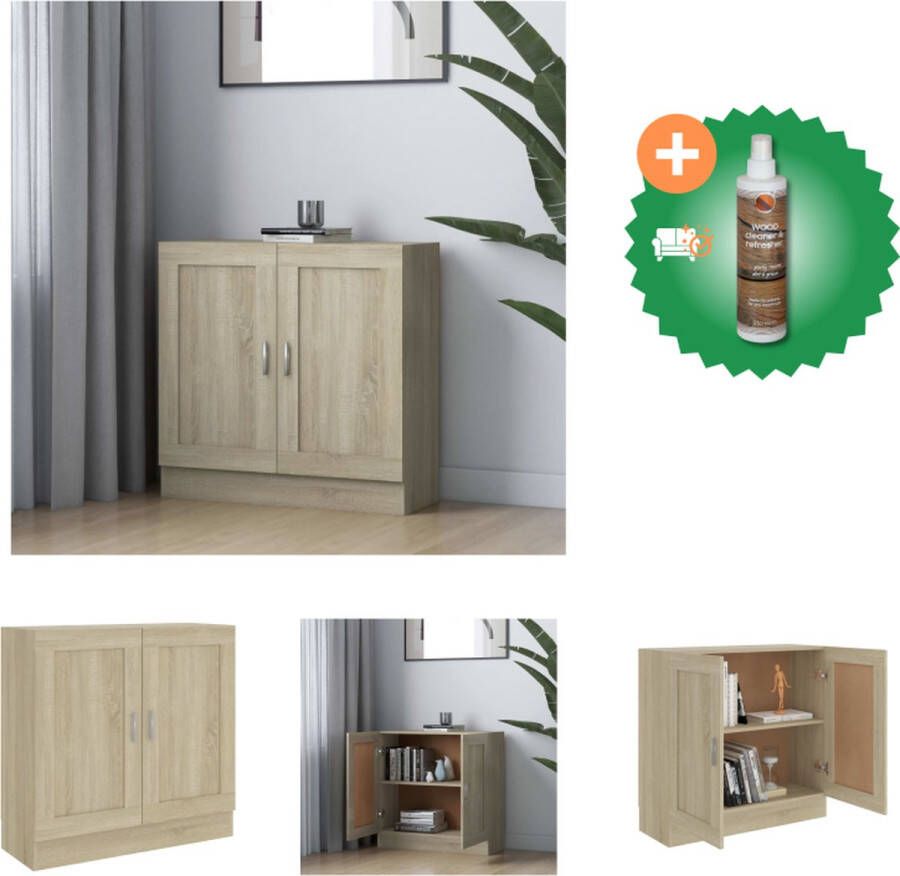 VidaXL Boekenkast 82-5x30-5x80 cm spaanplaat sonoma eikenkleurig Kast Inclusief Houtreiniger en verfrisser