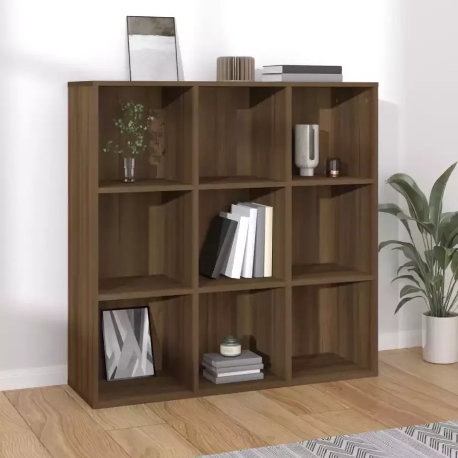 VidaXL Boekenkast spaanplaat 98x30x98 cm kleur eiken bruin