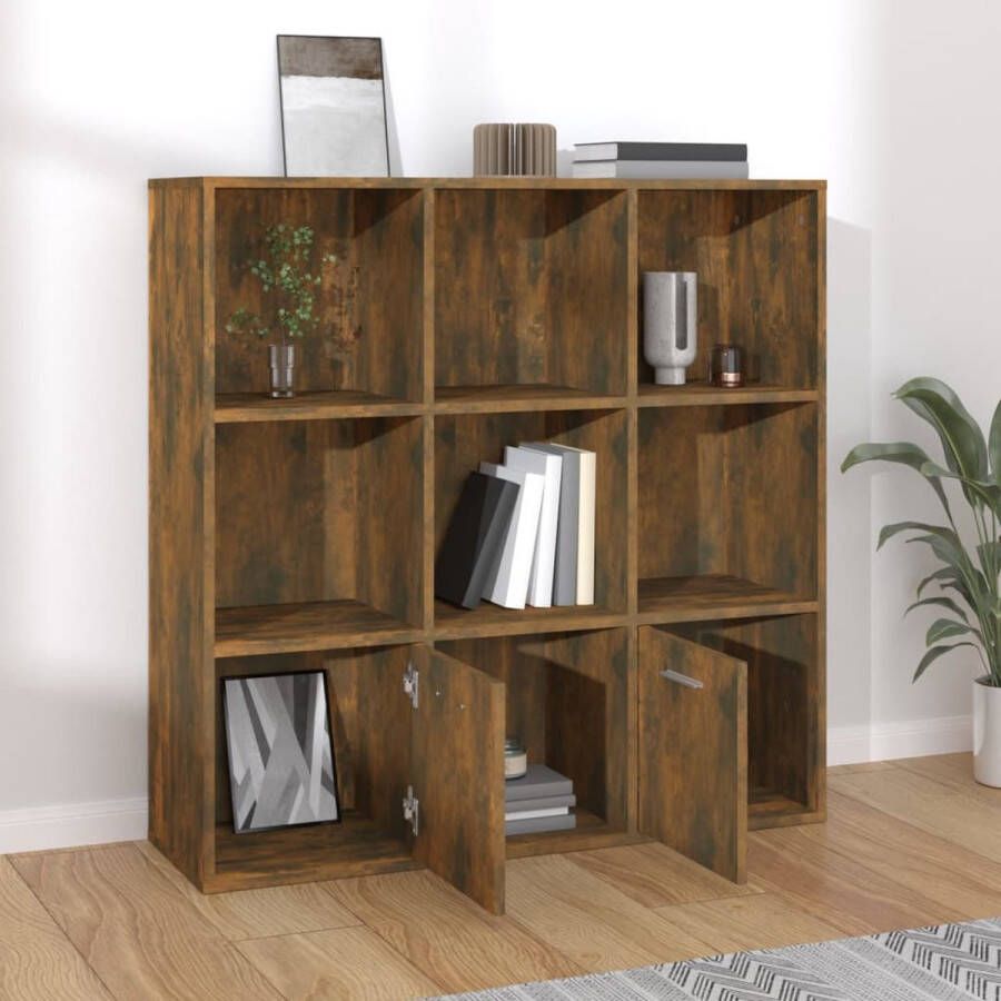 VidaXL Boekenkast spaanplaat 98x30x98 cm kleur smoked eiken