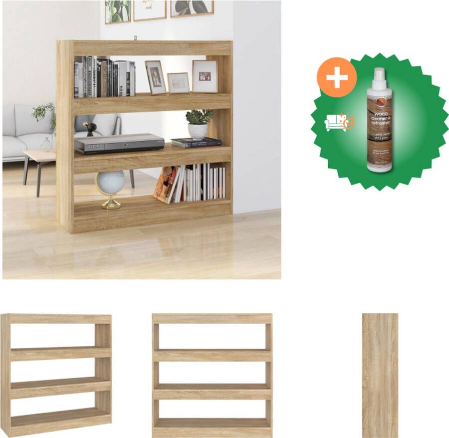 VidaXL Boekenkast kamerscherm 100x30x103 cm sonoma eikenkleurig Kast Inclusief Houtreiniger en verfrisser