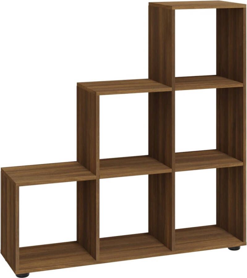 VidaXL -Boekenkast-trapvormig-107-cm-bewerkt-hout-bruineikenkleurig
