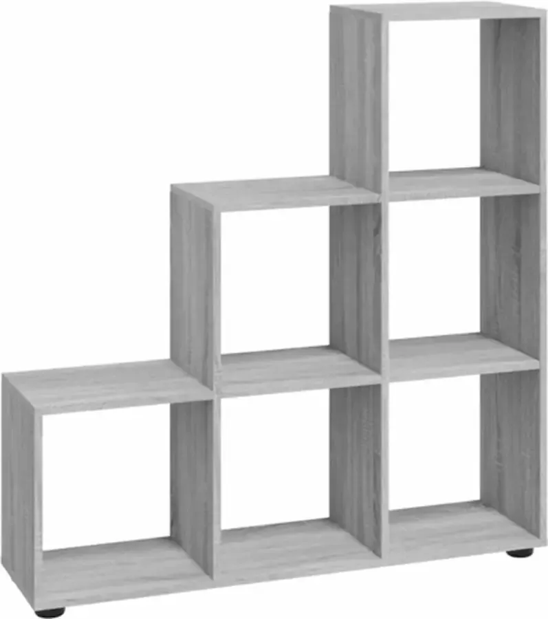 VidaXL -Boekenkast-trapvormig-107-cm-bewerkt-hout-grijs-sonoma-eiken - Foto 3