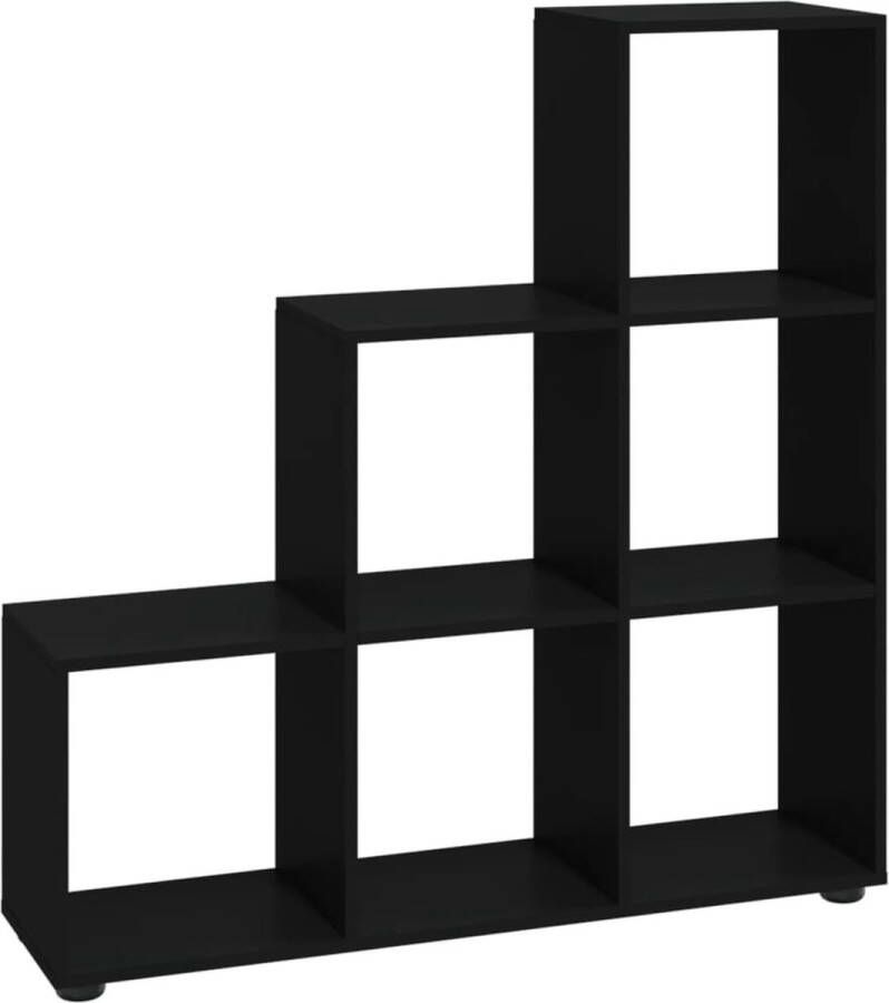 VidaXL -Boekenkast-trapvormig-107-cm-bewerkt-hout-zwart - Foto 2
