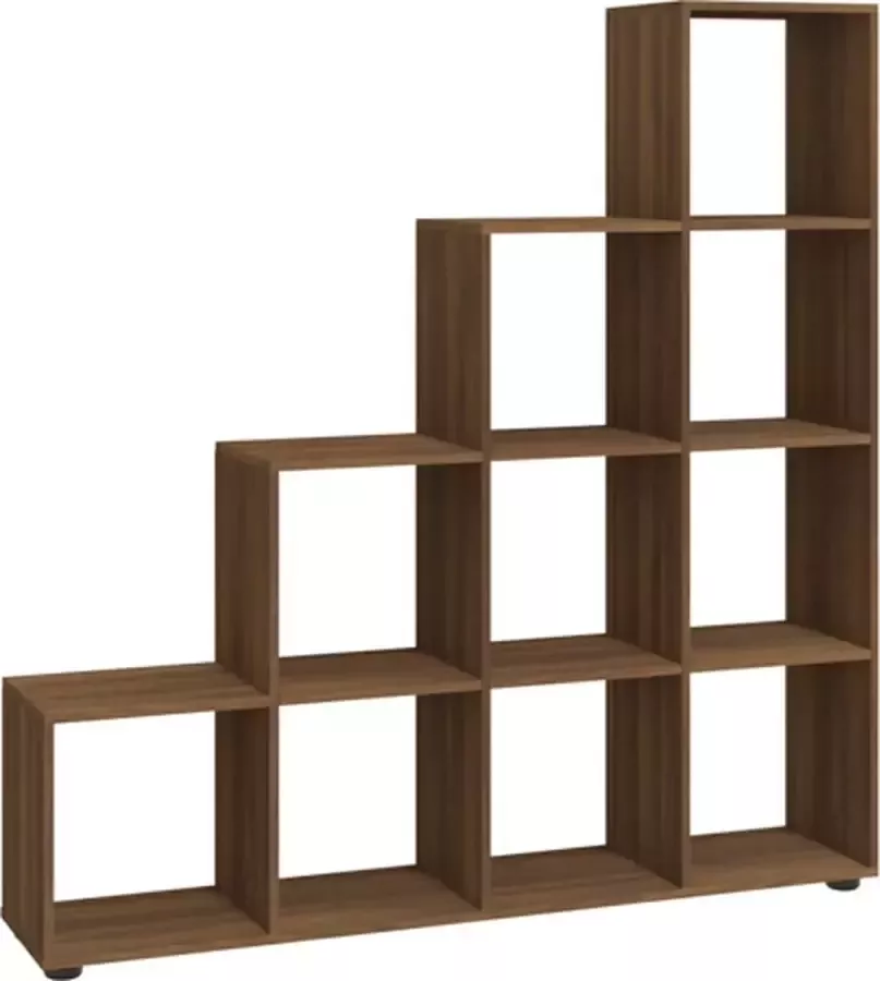 VidaXL -Boekenkast-trapvormig-142-cm-bewerkt-hout-bruineikenkleurig - Foto 2