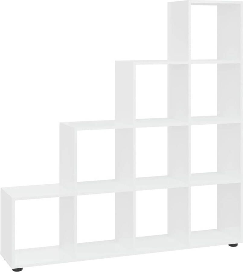 VidaXL -Boekenkast-trapvormig-142-cm-bewerkt-hout-hoogglans-wit - Foto 2