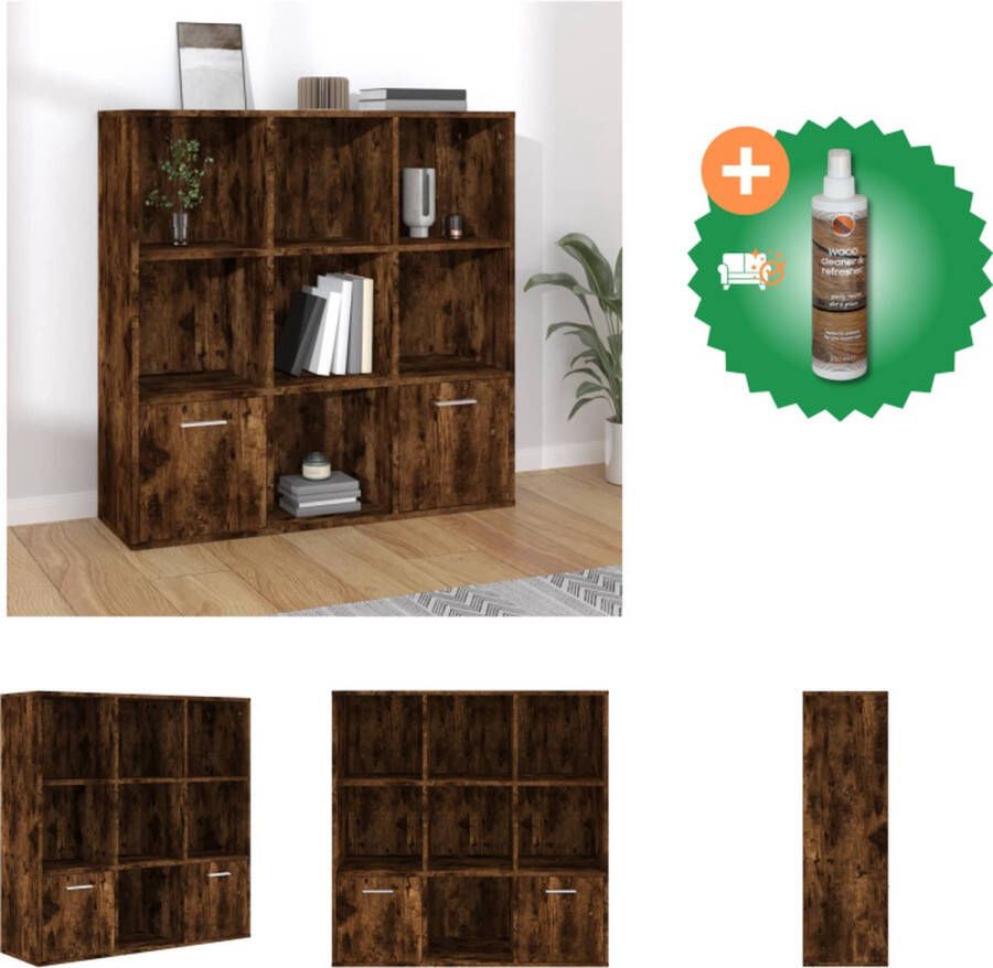 VidaXL Boekenkast Trendy Kasten 98x30x98 cm Gerookt eiken Kast Inclusief Houtreiniger en verfrisser