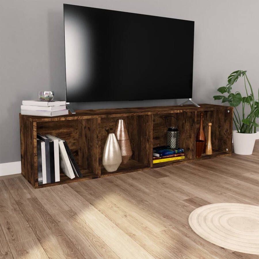 VidaXL -Boekenkast- -tv-meubel-36x30x143-cm-bewerkt-hout-gerookt-eiken - Foto 2
