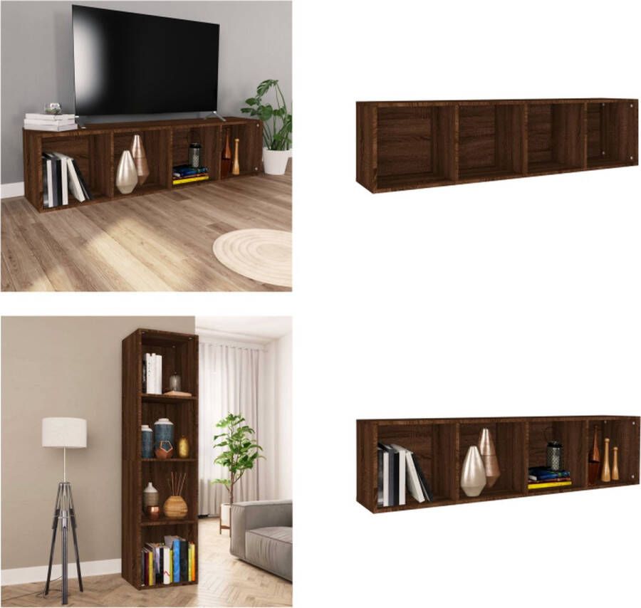 VidaXL Boekenkast tv-meubel 36x30x143 cm bruineikenkleurig Boekenkast Boekenkasten Boekenschap Boekenstandaard