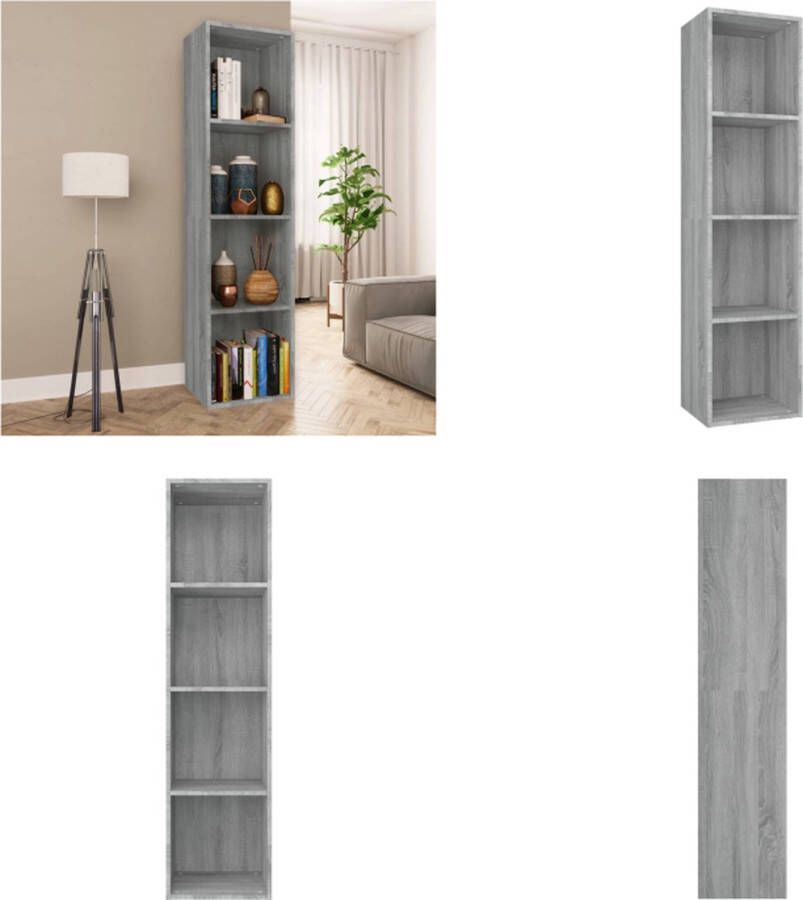 VidaXL Boekenkast tv-meubel 36x30x143 cm grijs sonoma eikenkleurig Boekenkast Boekenkasten Boekenschap Boekenstandaard