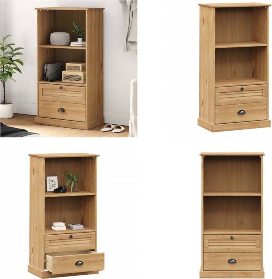 VidaXL Boekenkast VIGO 60x35x114-5 cm massief grenenhout Boekenkast Boekenkasten Boeken Plank Schappenkast - Foto 2