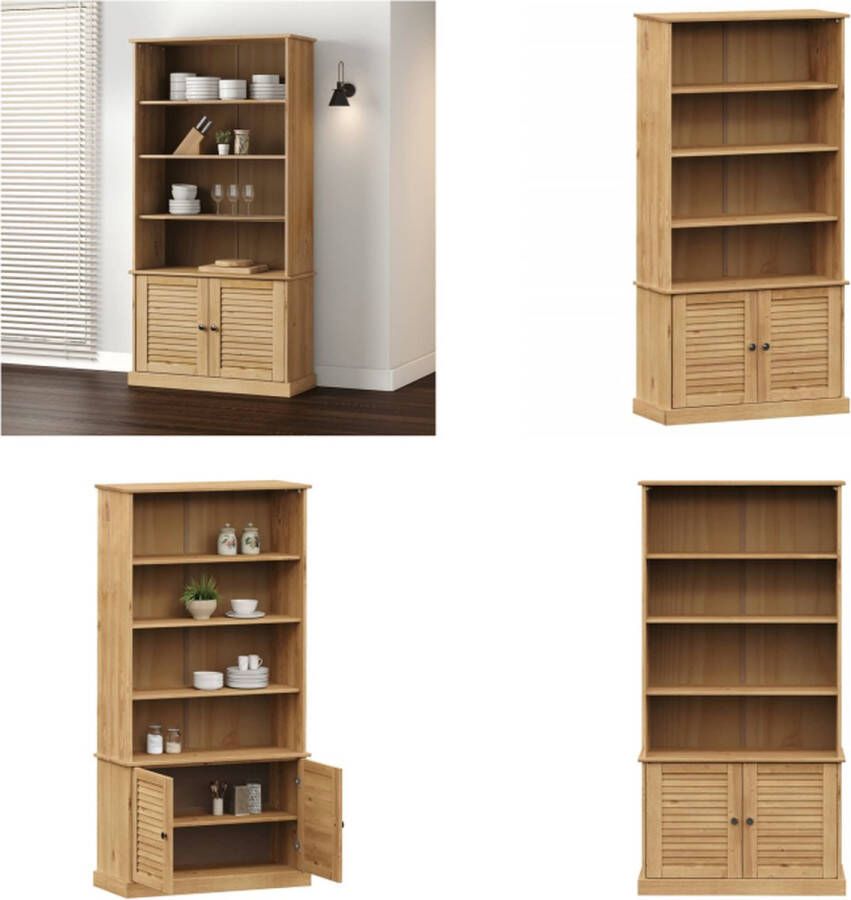 VidaXL Boekenkast VIGO 85x35x170 cm massief grenenhout Boekenkast Boekenkasten Boeken Plank Schappenkast