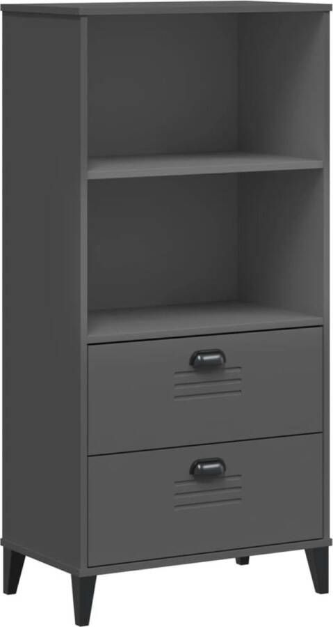 VidaXL -Boekenkast-VIKEN-60x35x123-cm-massief-grenenhout-antracietgrijs - Foto 3
