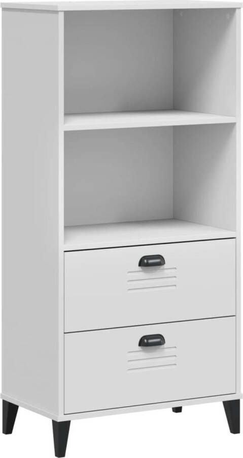 VidaXL -Boekenkast-VIKEN-60x35x123-cm-massief-grenenhout-wit - Foto 3