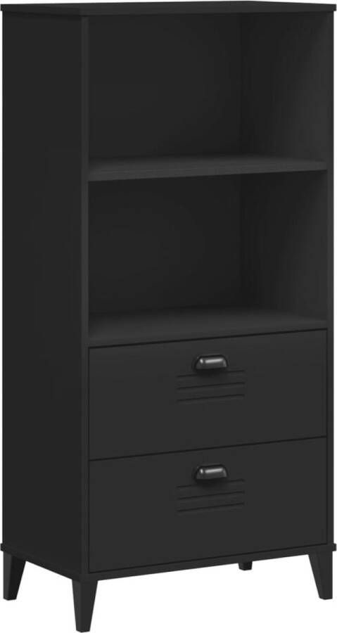 VidaXL -Boekenkast-VIKEN-60x35x123-cm-massief-grenenhout-zwart - Foto 3