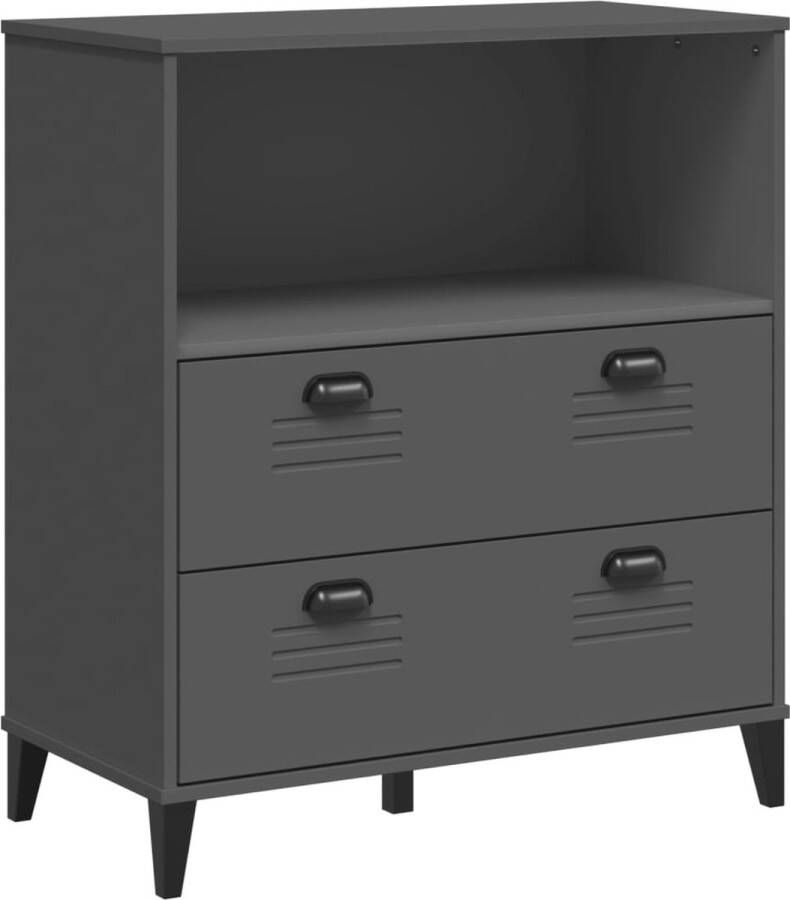 VidaXL -Boekenkast-VIKEN-80x40x90-cm-massief-grenenhout-antracietgrijs - Foto 3