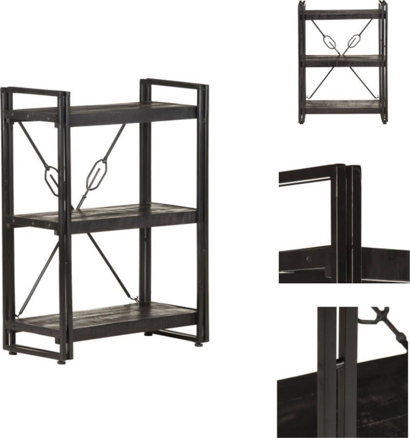 VidaXL Boekenkast Vintage 60 x 30 x 80 cm Zwart Kast